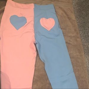 Blue and pink Pants